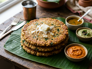 Golden Kichli Samba adai dosa on a tawa