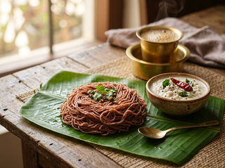 Kaatuyanam red rice idiyappam in a steamer