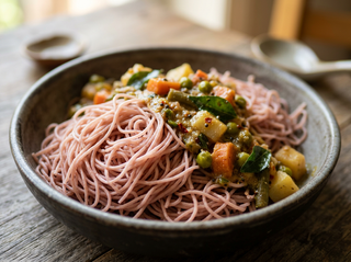 Poongar red rice idiyappam in a steamer
