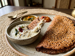 Mapillai Samba dosa served with chutney
