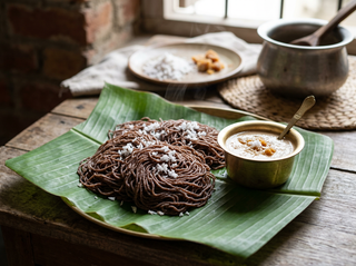 Ragi idiyappam in a steamer