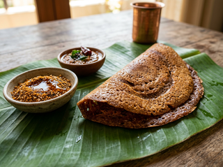 Poongar dosa served with chutney